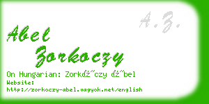 abel zorkoczy business card